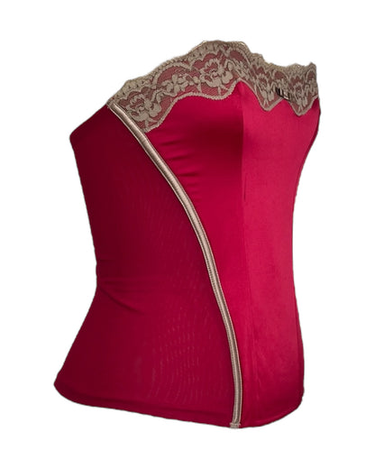 2000s Red Mesh Bustier