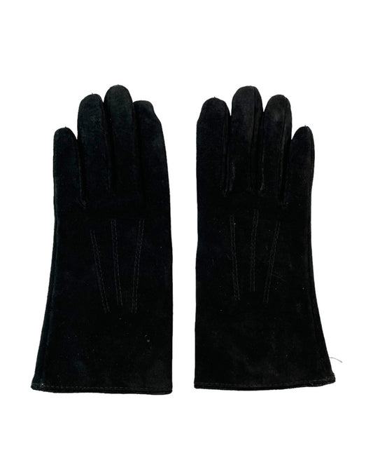 Vintage Suede Black Gloves