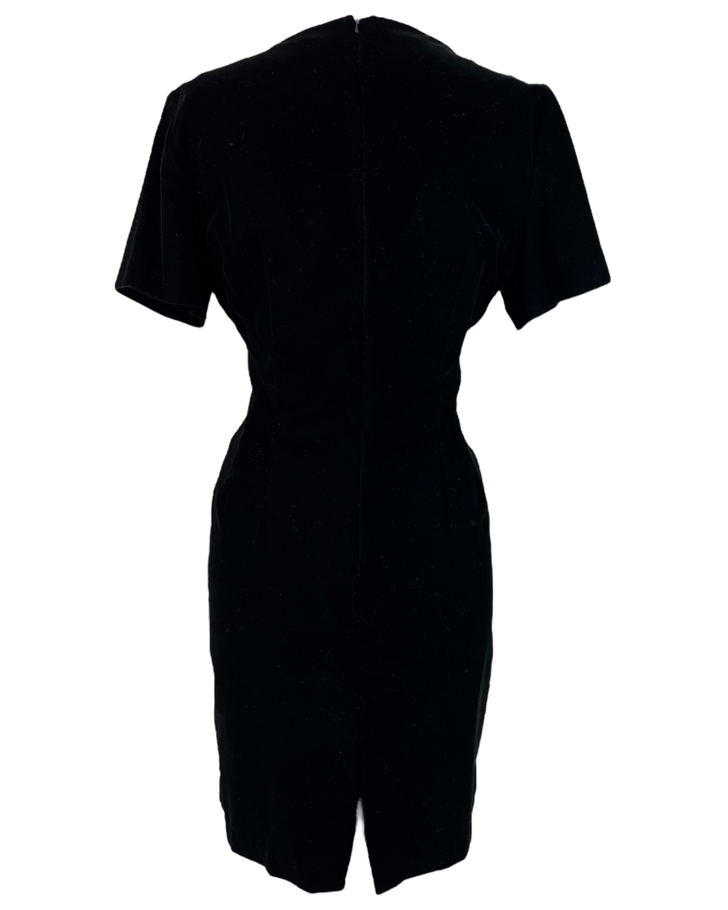 1990s Classic Black Velvet Dress
