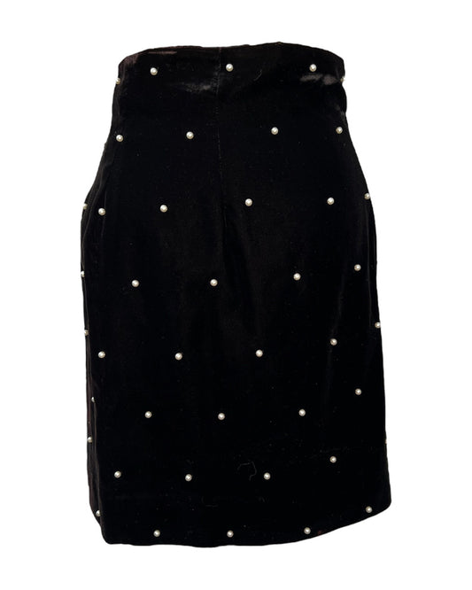 Vintage Pearls in Velvet Skirt