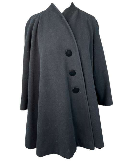 Vintage A-Line Black Coat