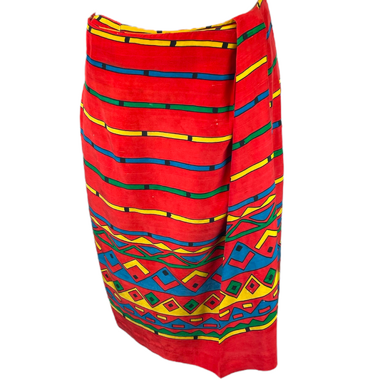 Vintage Primary Colors Wrap Skirt*