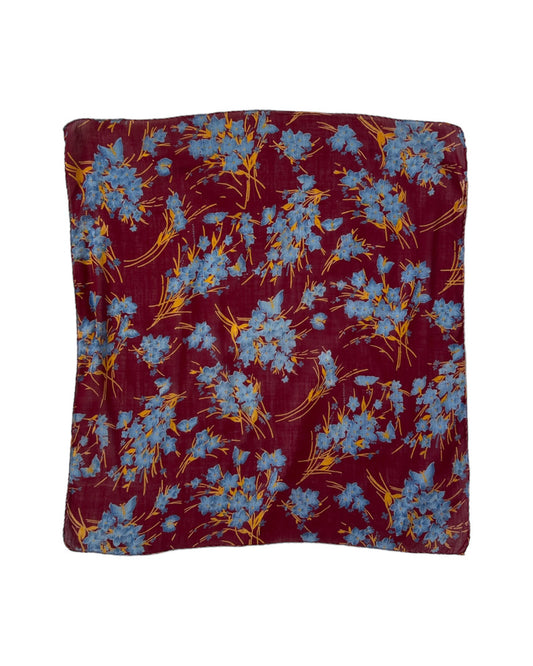 Vintage Merlot and Forget Me Nots Scarf