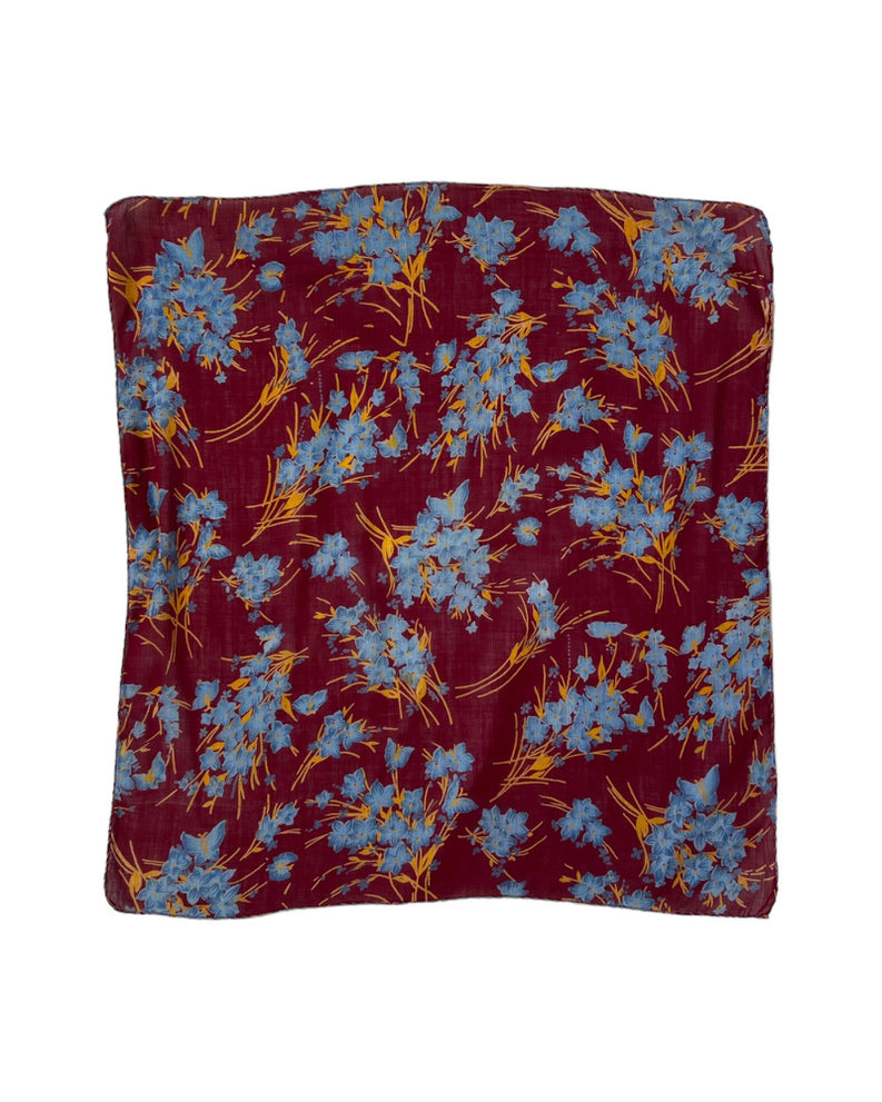 Vintage Merlot and Forget Me Nots Scarf