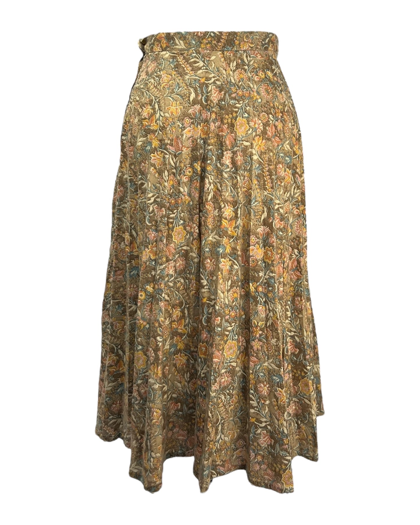 1970's Faded Floral Midi Skirt