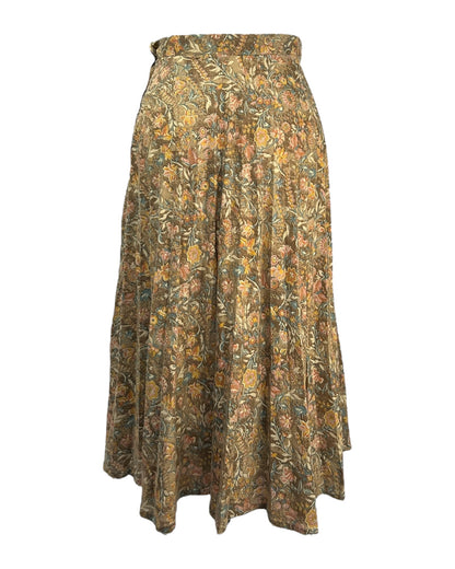 1970's Faded Floral Midi Skirt