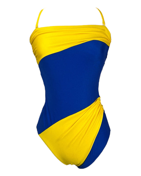 1990s Color Block Cool Swimsuit