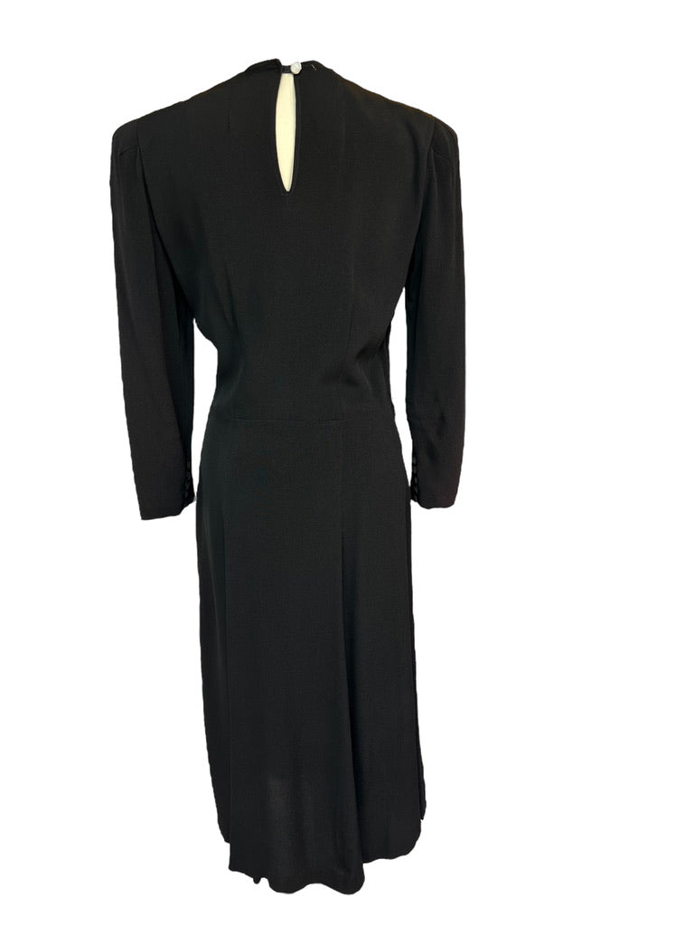 1940s Handmade Black Dress