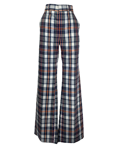 1970s Plaid July Bell Bottoms