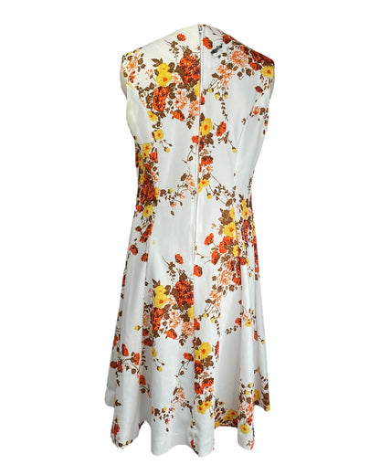 1970's Fall Floral Mini Dress As Is