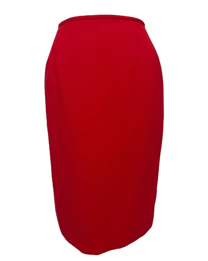 Vintage Crimson Pencil Skirt