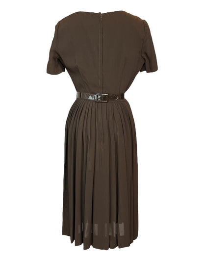 Vintage Cocoa Elegance Dress