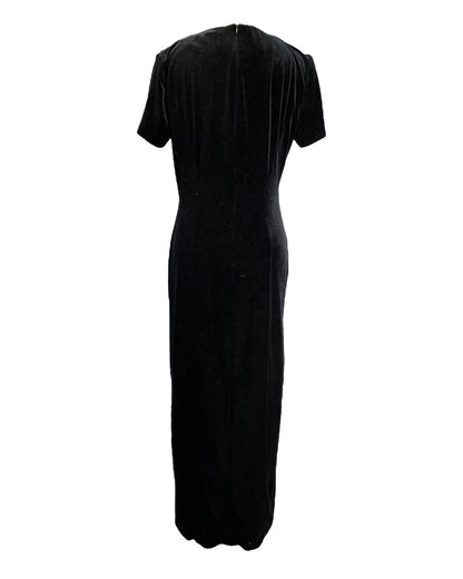 1980's Simple Solid Velvet Dress