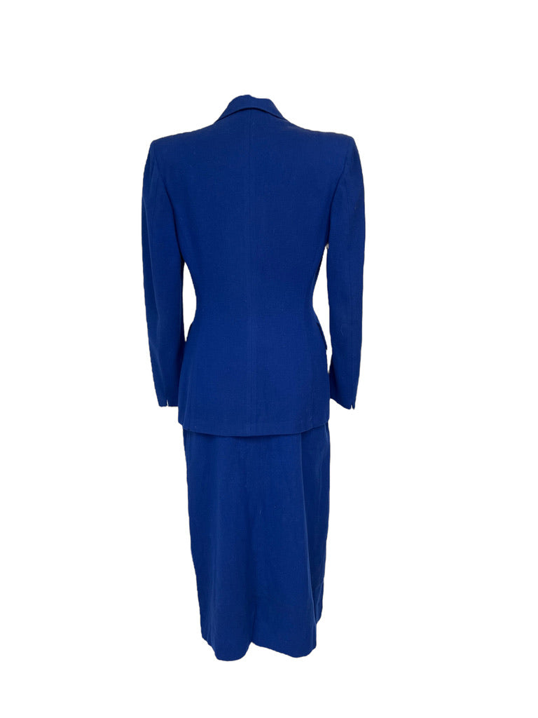 1950s Blue Wedding Skirt Suit