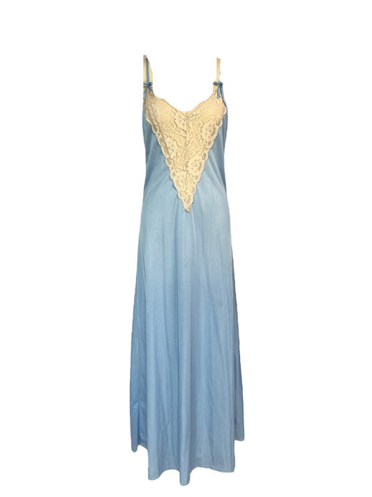 Vintage Cornflower Deep V Nightgown
