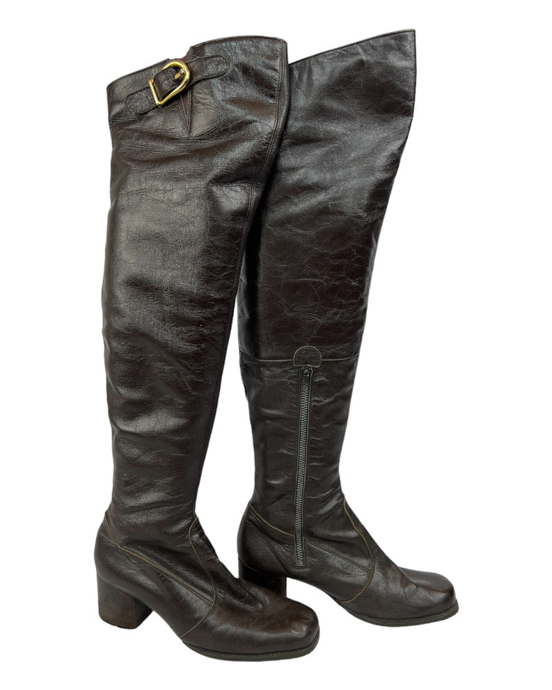 1970s Leather Gogo Boots