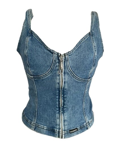 Y2K Harley Denim Corset Top