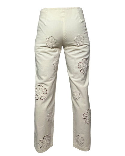 Contemporary Flower Power Cut Outs Pants