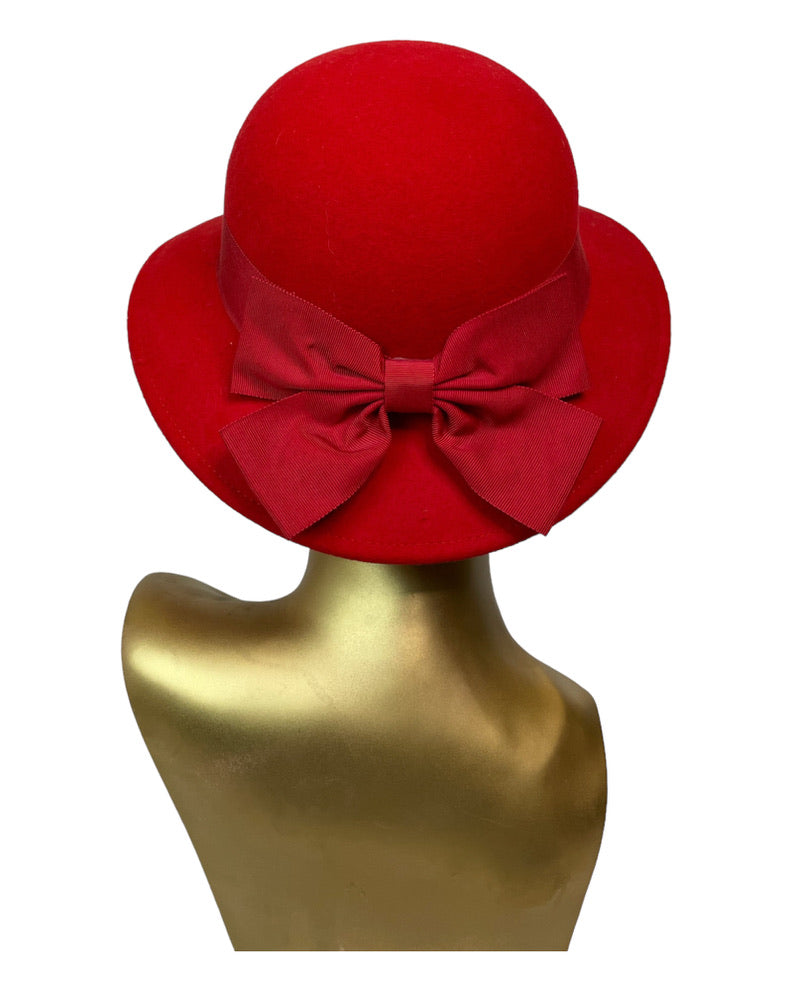 Vintage Scarlet Bonnet Hat