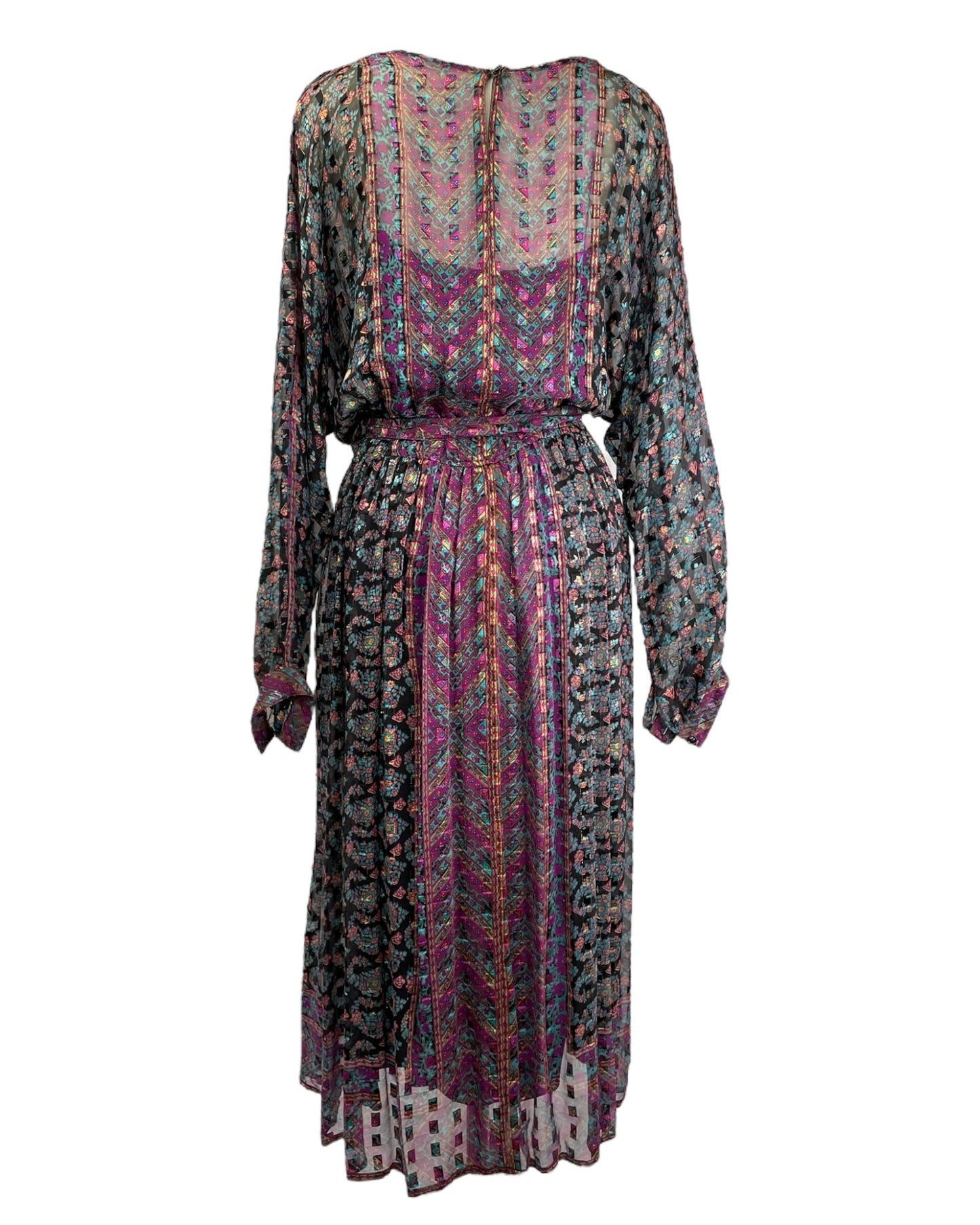 1980's Silk Romani Dress