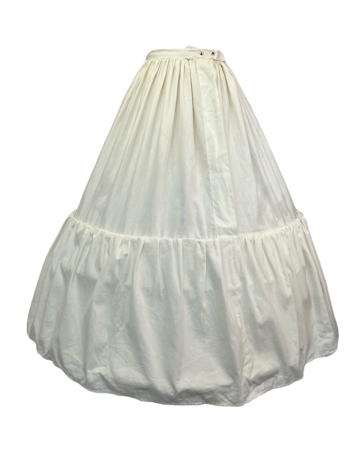 1950s Cotton White Hoop Skirt