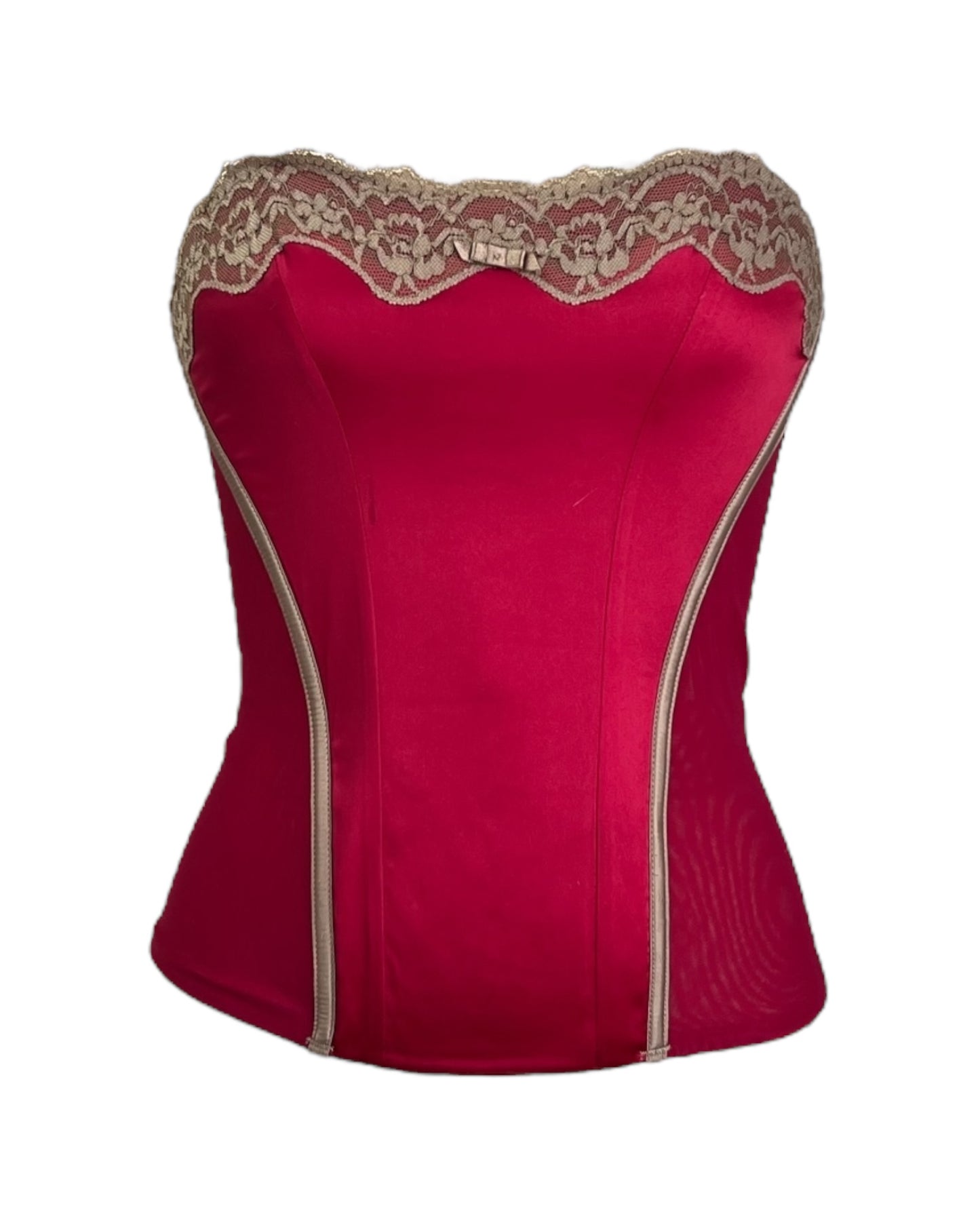 2000s Red Mesh Bustier