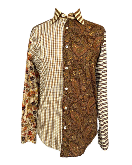 1990s Patterned Patchwork Shirt