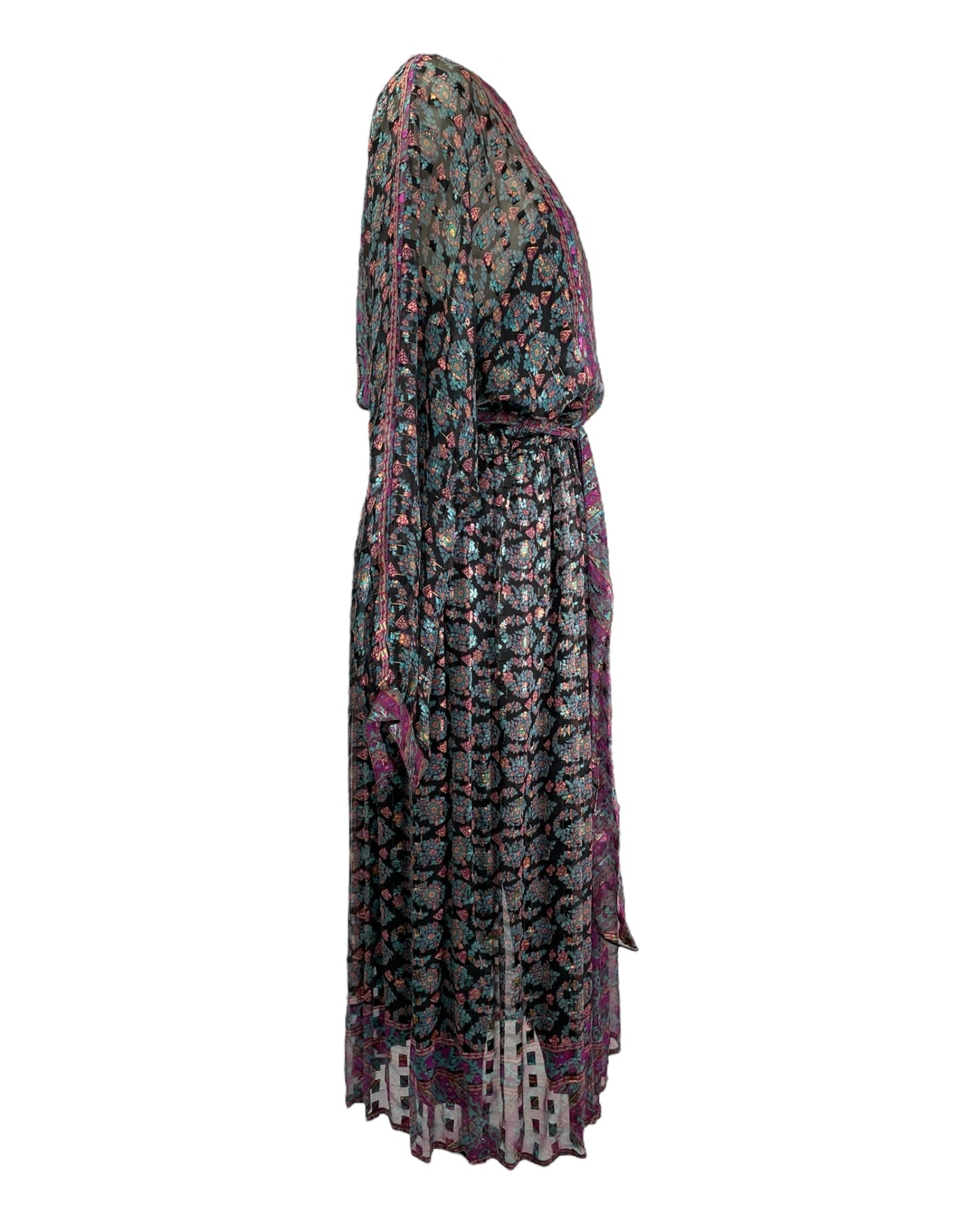 1980's Silk Romani Dress