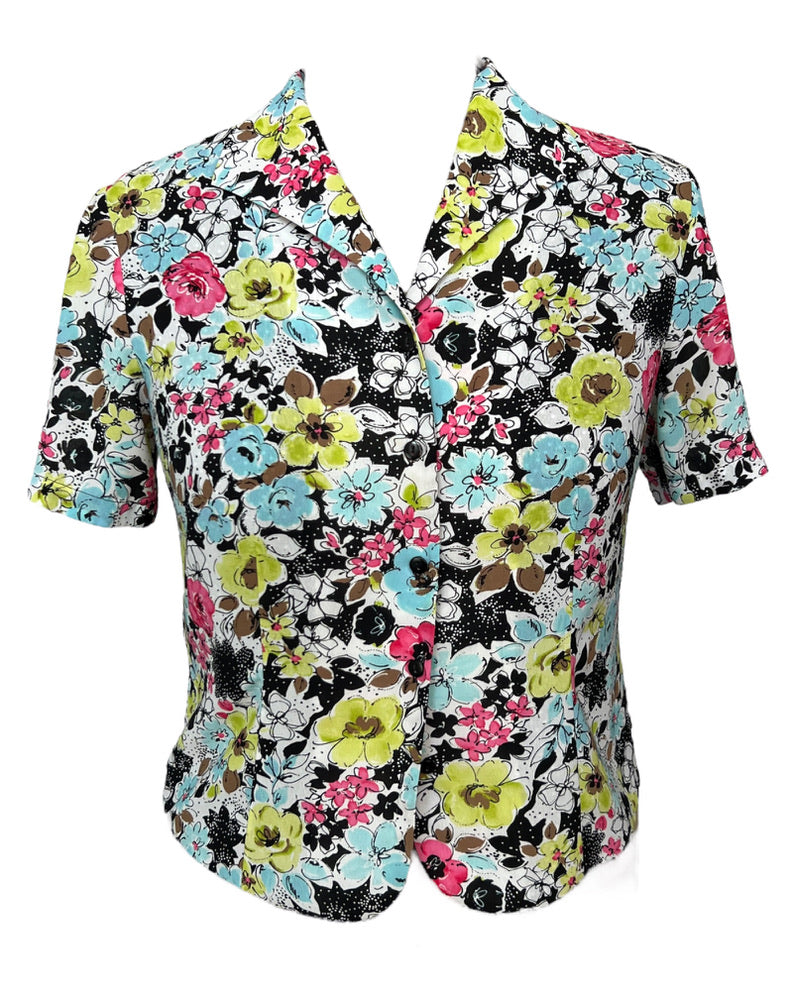 Vintage Neon Floral Shirt