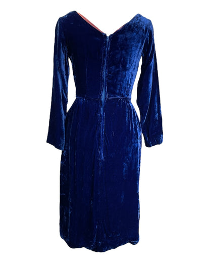 1970's She Wore Blue Velvet Dress