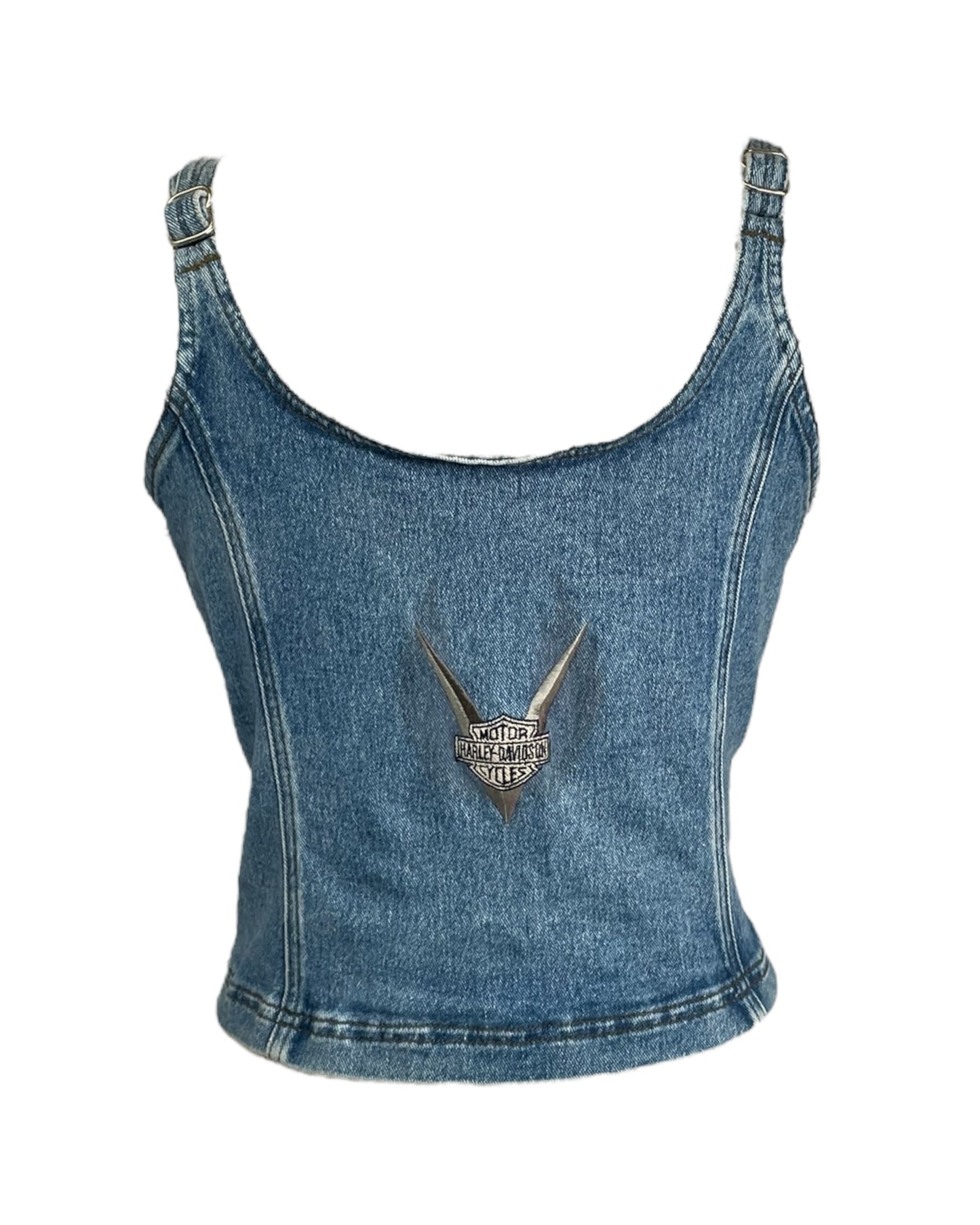 Y2K Harley Denim Corset Top