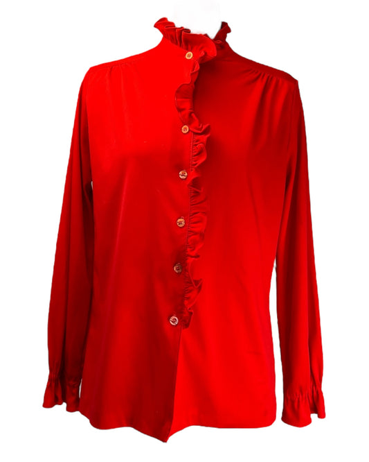 1970's Gathered Cherry Blouse