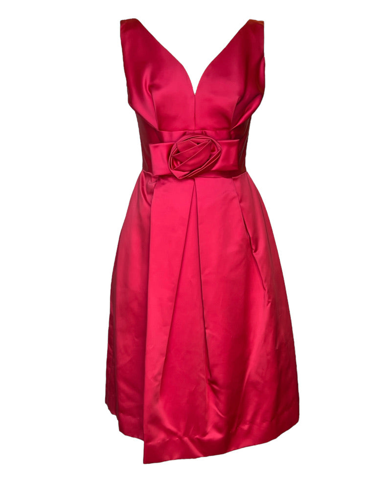 1960s Satin Rose Dress