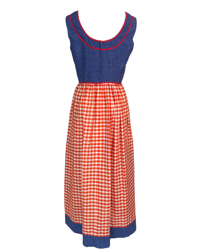 1960s Let's Go On a Picnic Dress