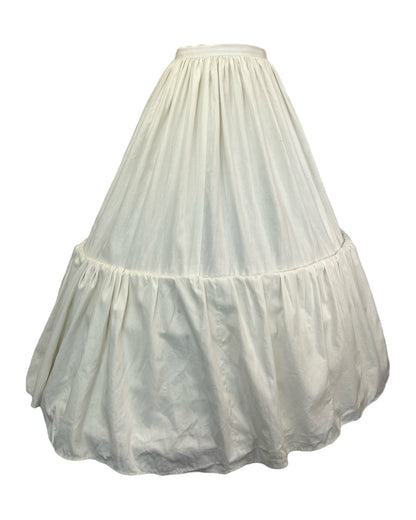 1950s Cotton White Hoop Skirt