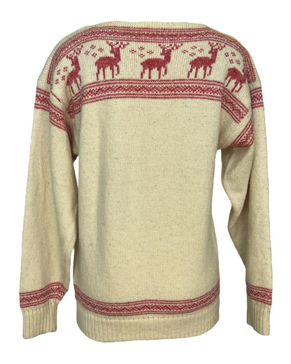 Vintage Candy Cane Reindeer Sweater