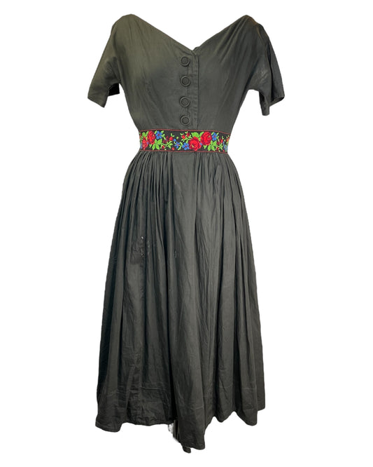 1950's Mourning Midi Dress