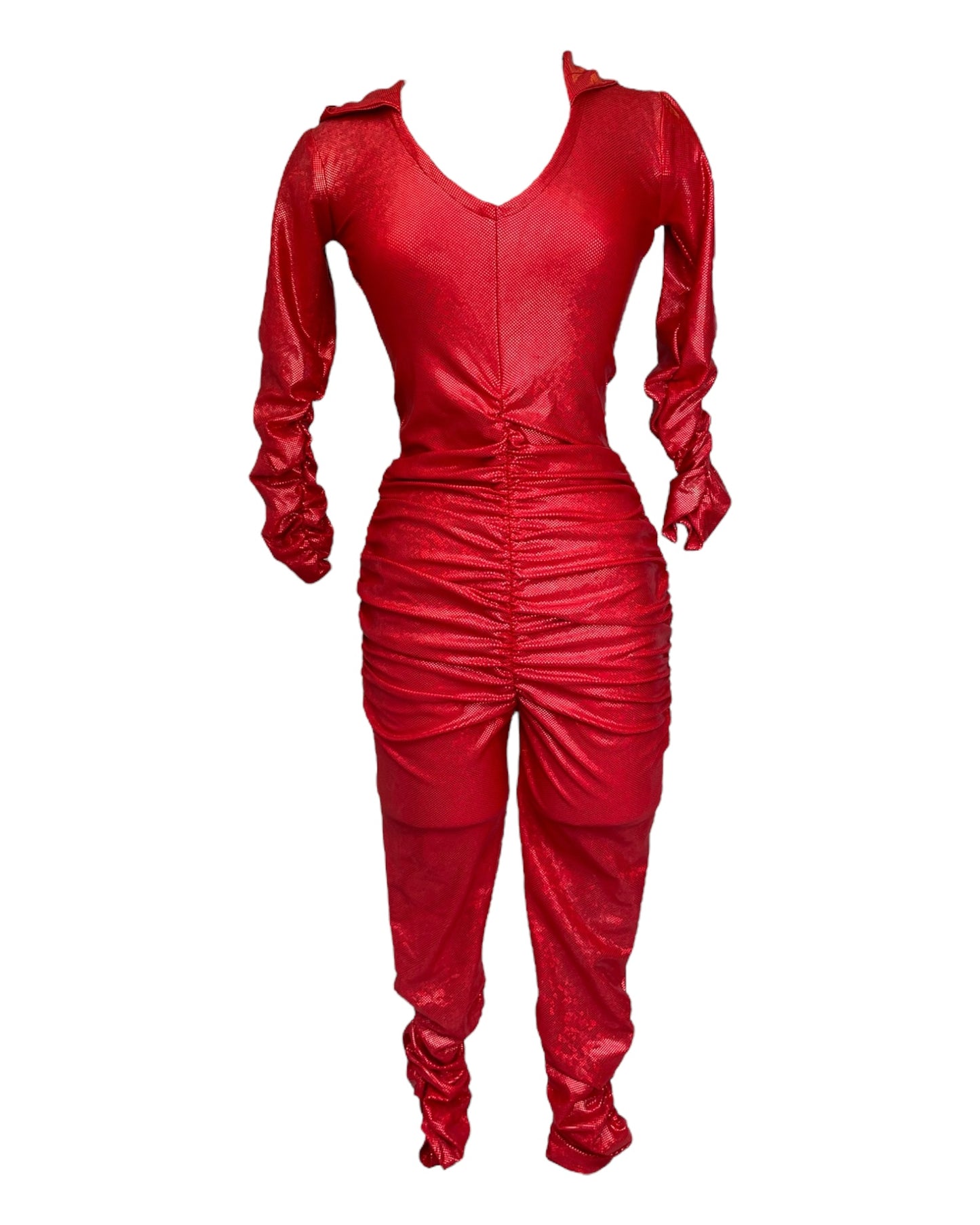 Costume Sparkly Ruched Devil Jumpsuit