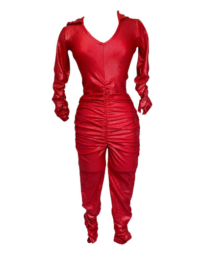 Costume Sparkly Ruched Devil Jumpsuit