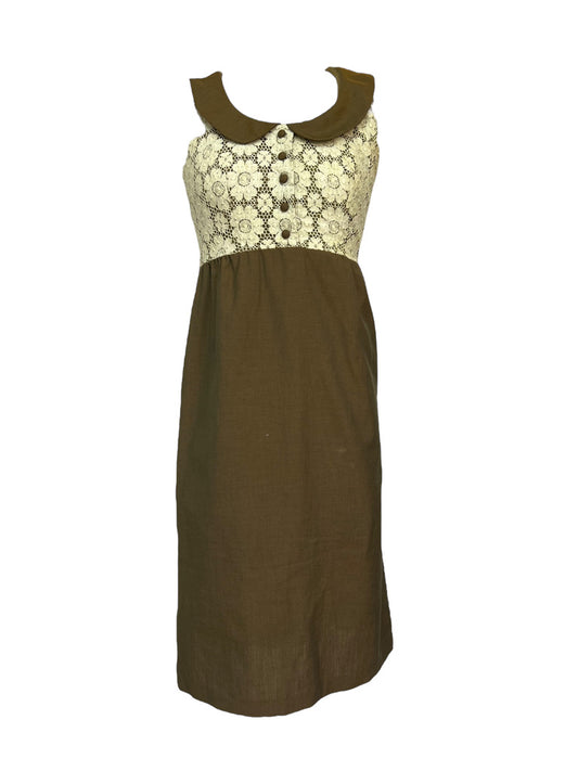 1960s Olive Peter Pan Dress
