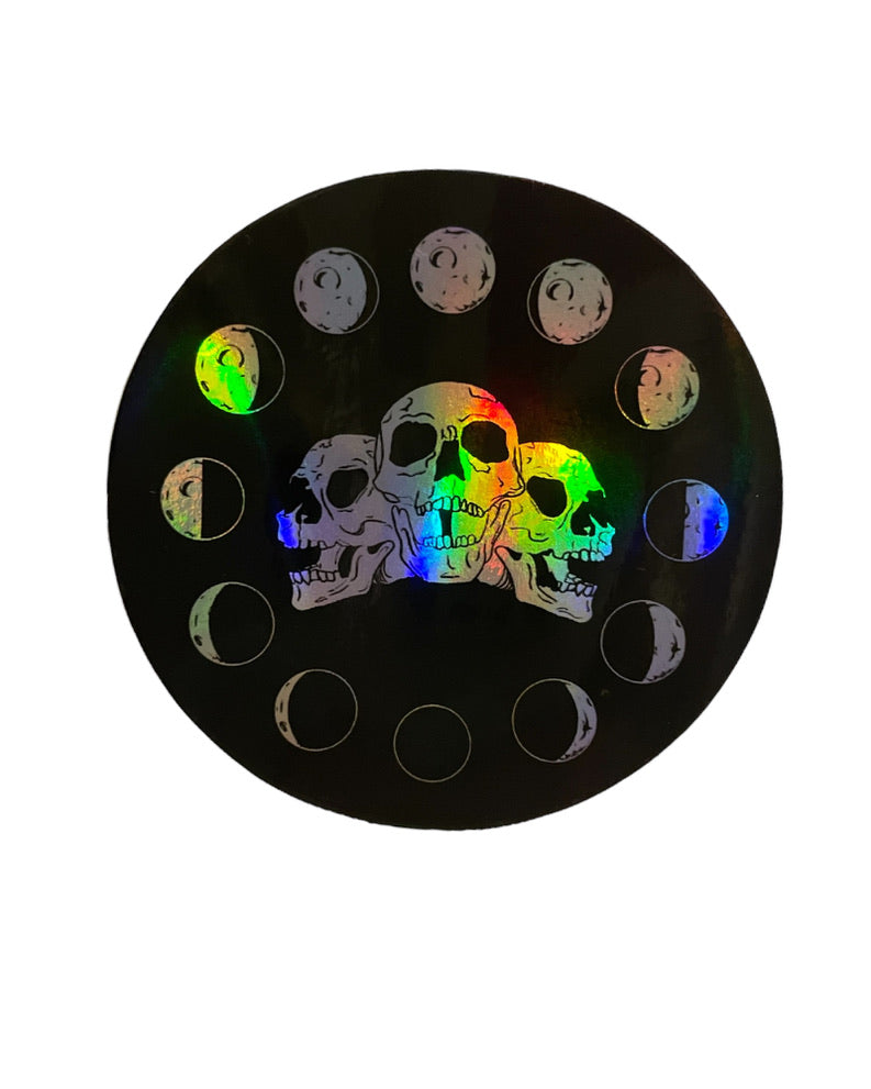 Grimm Noir Holographic Moon Phases Sticker