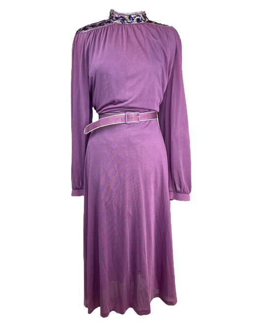 1970s Playful in Purple Dress