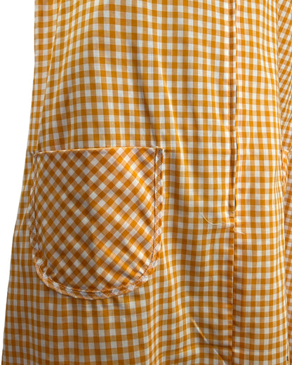 1970s Pumpkin Gingham Shift Dress