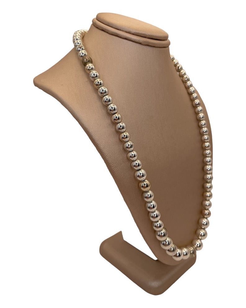Vintage Silver Pearl Necklace