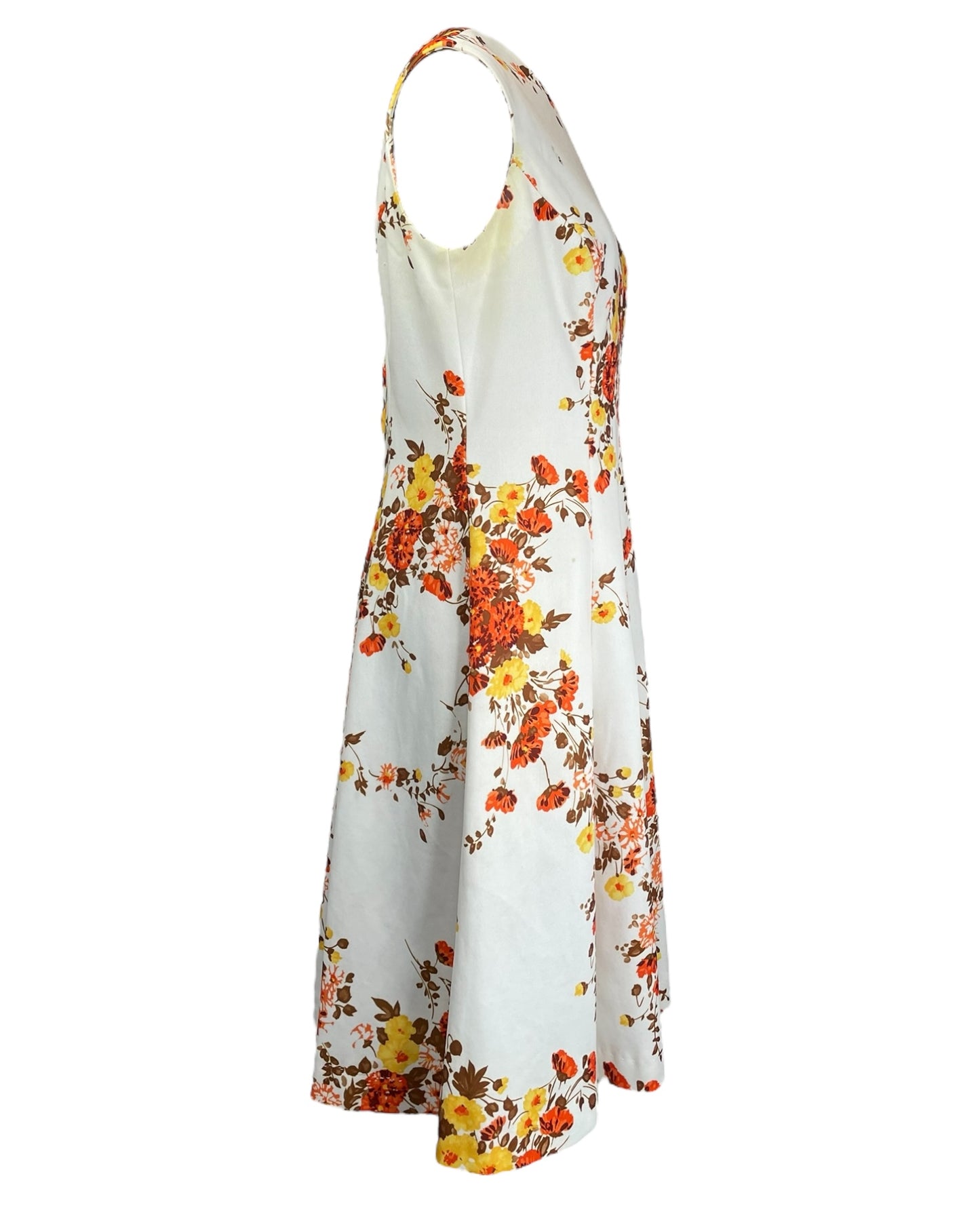 1970's Fall Floral Mini Dress As Is