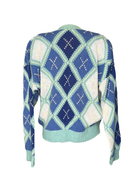 Vintage Icy Argyle Cardigan