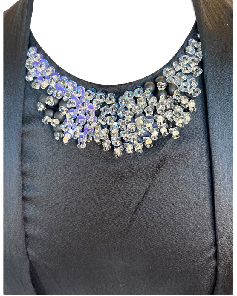 Contemporary Noir Beaded Tunic Top