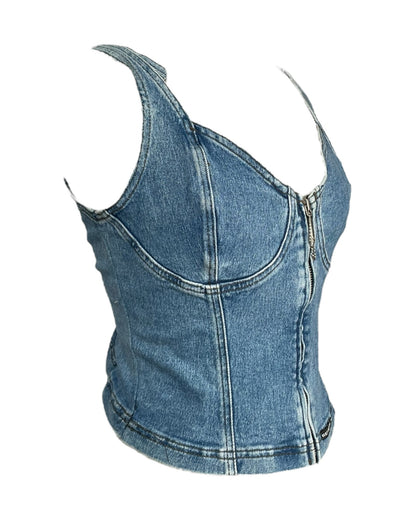 Y2K Harley Denim Corset Top