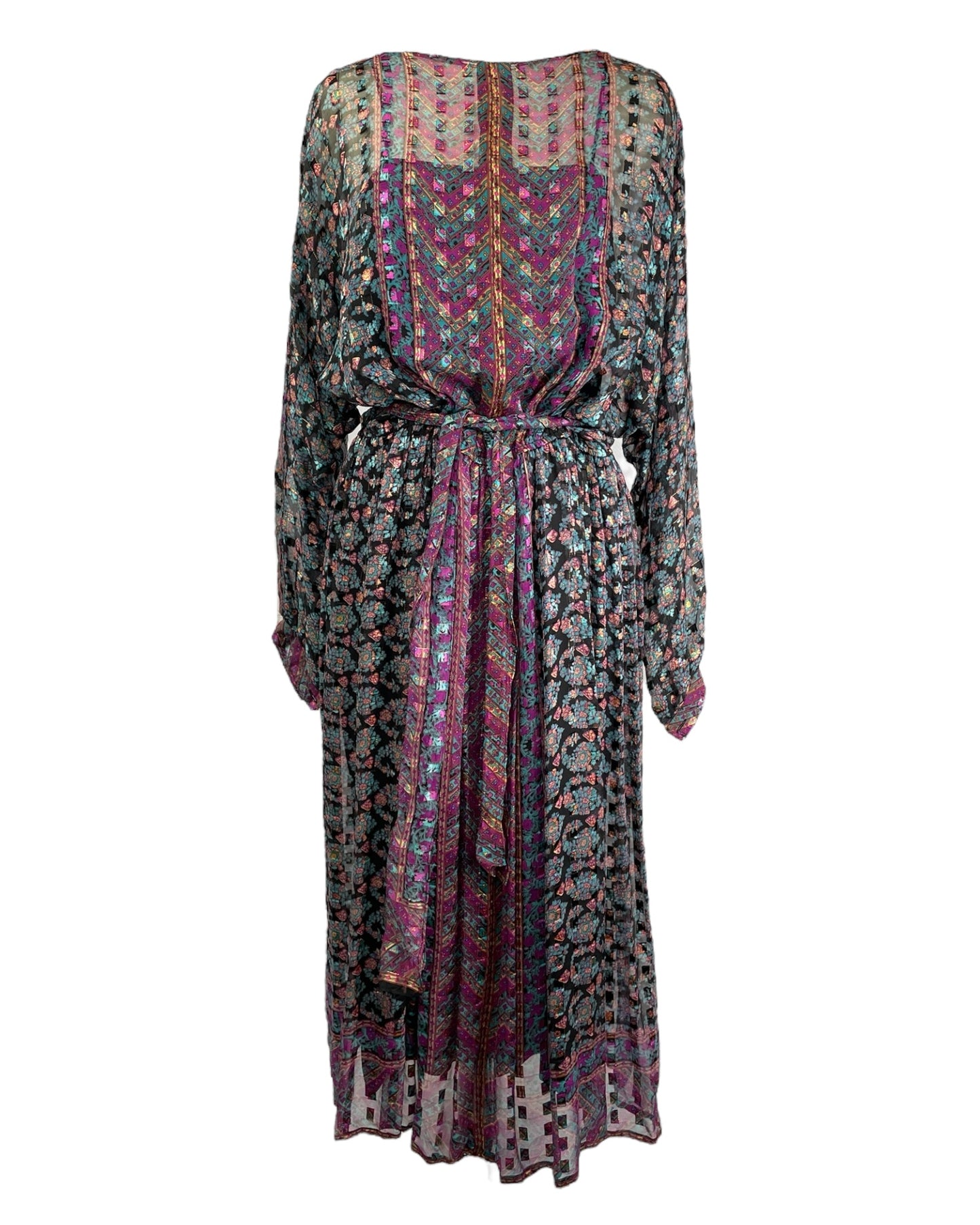 1980's Silk Romani Dress