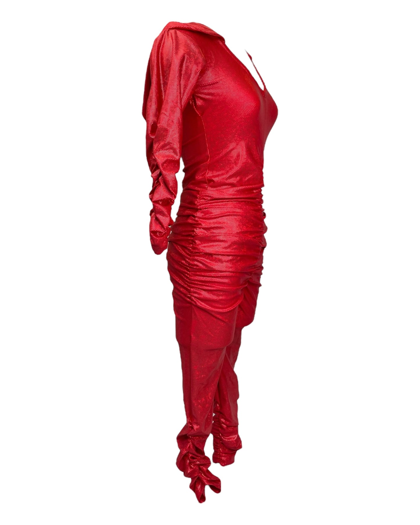 Costume Sparkly Ruched Devil Jumpsuit